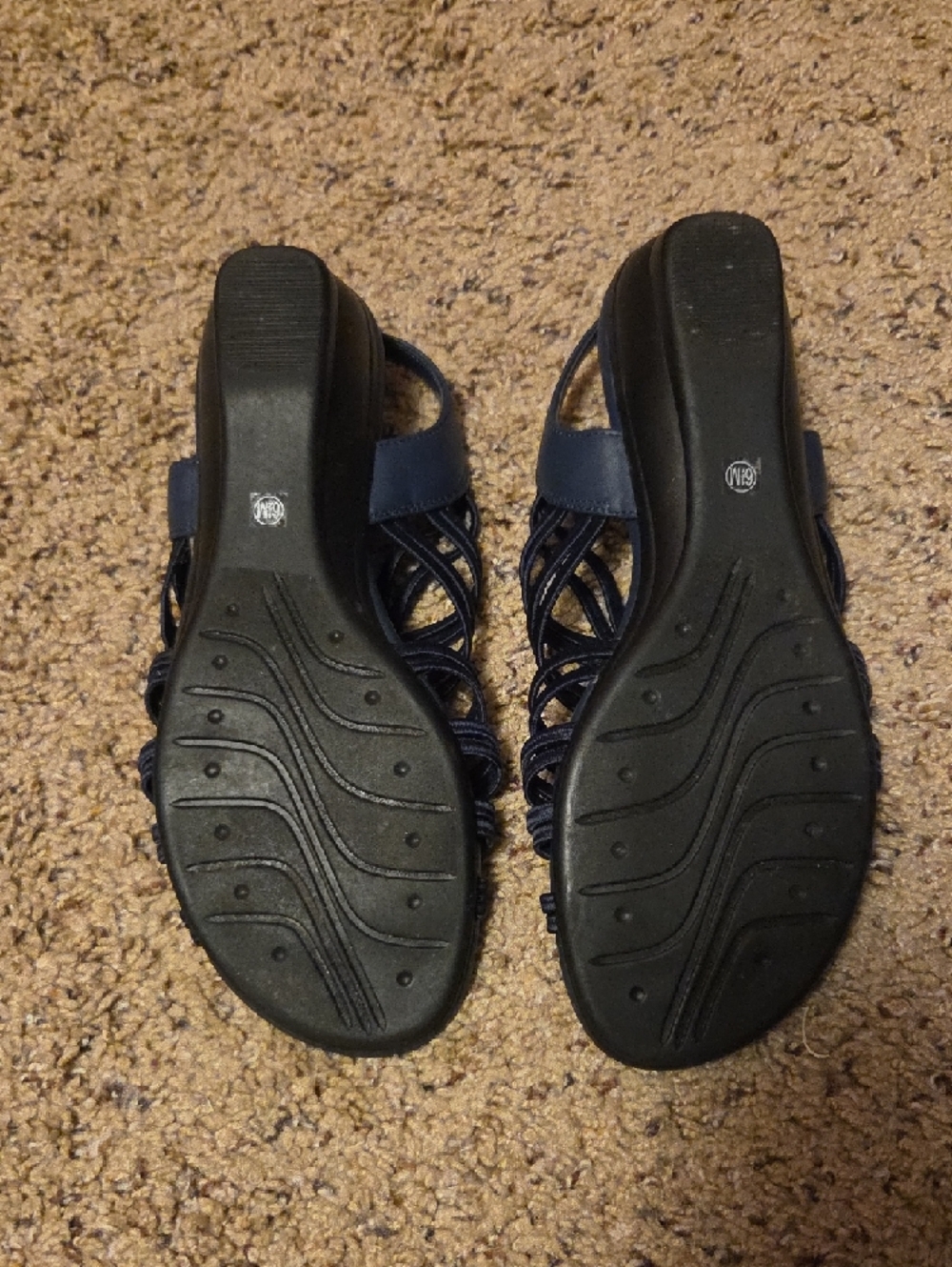 Impo Navy Blue Strappy Elastic Slingback Sandals - Picture 4 of 5